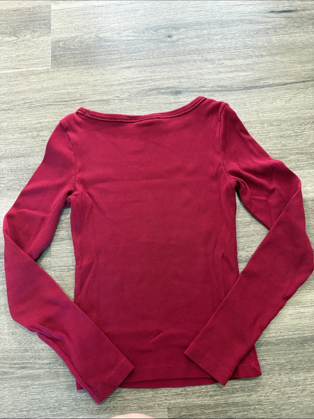 Universal Thread Long Sleeve Ribbed Top - Red - Picture 2 of 3